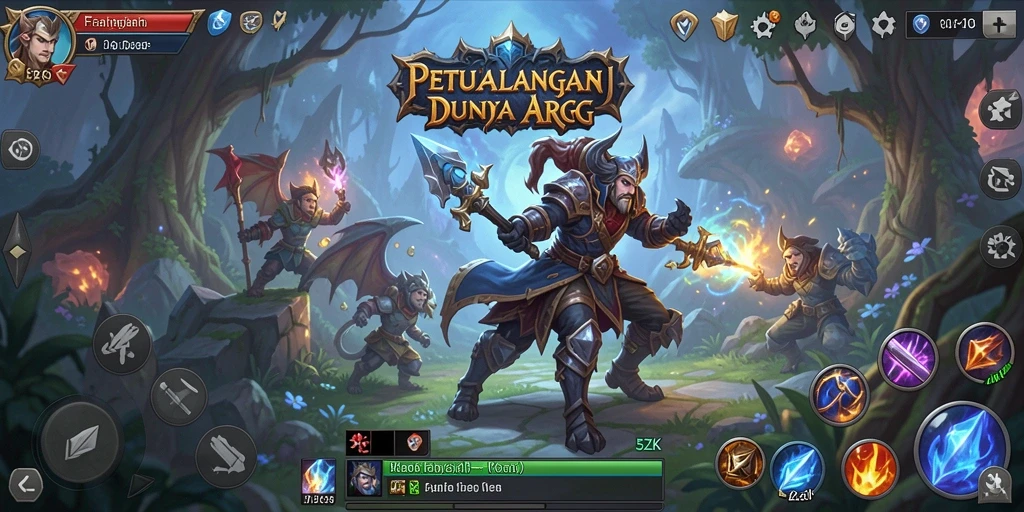 Tampilan gameplay seru di dunia fantasi 5ZK dengan aksi mendebarkan.