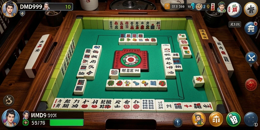 Tampilan gameplay <strong>DMD999</strong> yang menampilkan keseruan permainan <strong>Mahjong</strong>.
