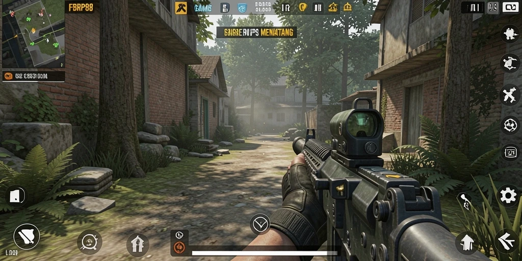 Tampilan gameplay FBRP88 yang menegangkan dalam pertempuran FPS.