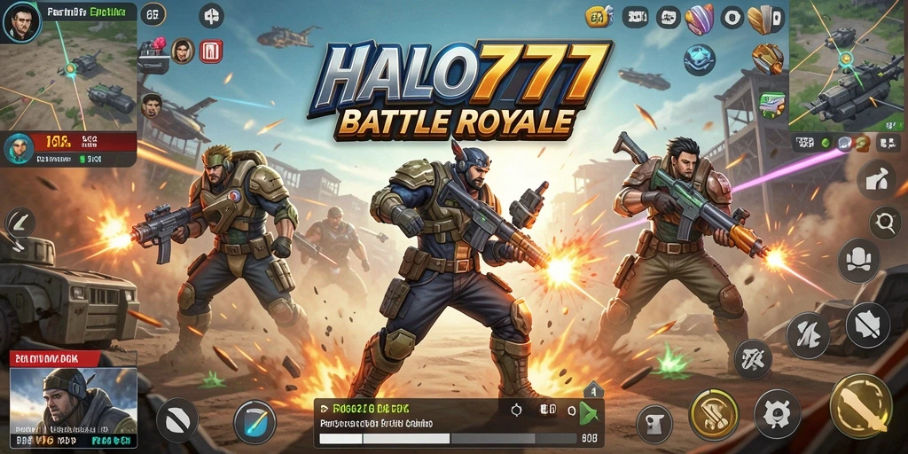 Tampilan gameplay HALO777 yang seru dan menegangkan di arena Battle Royale.
