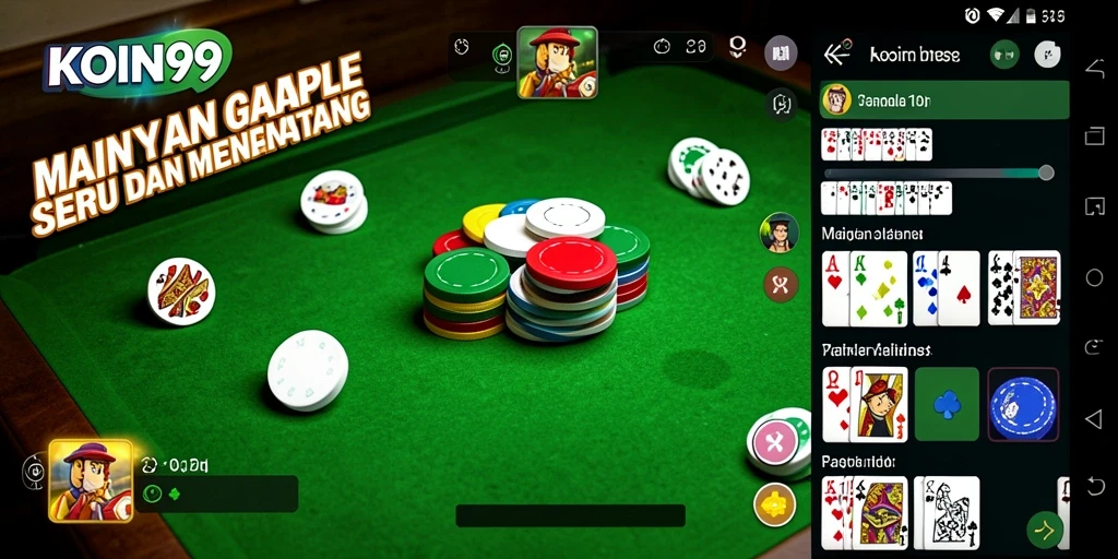 Screenshot KOIN99 menampilkan suasana seru permainan Gaple.