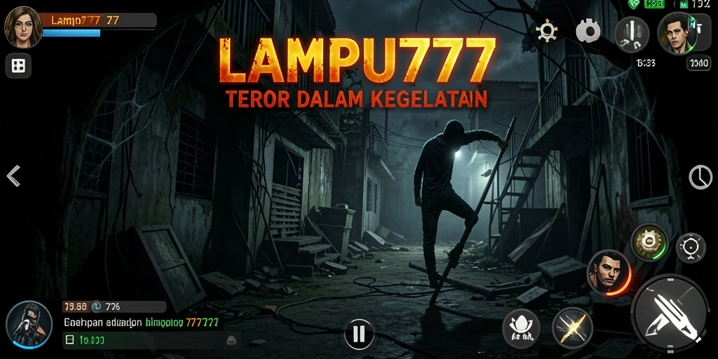 Screenshot dari gameplay LAMPU777 menampilkan suasana Horror yang mencekam.