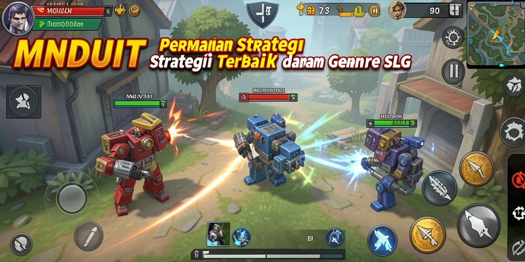 Menampilkan aksi seru dalam permainan strategi SLG yang menarik.