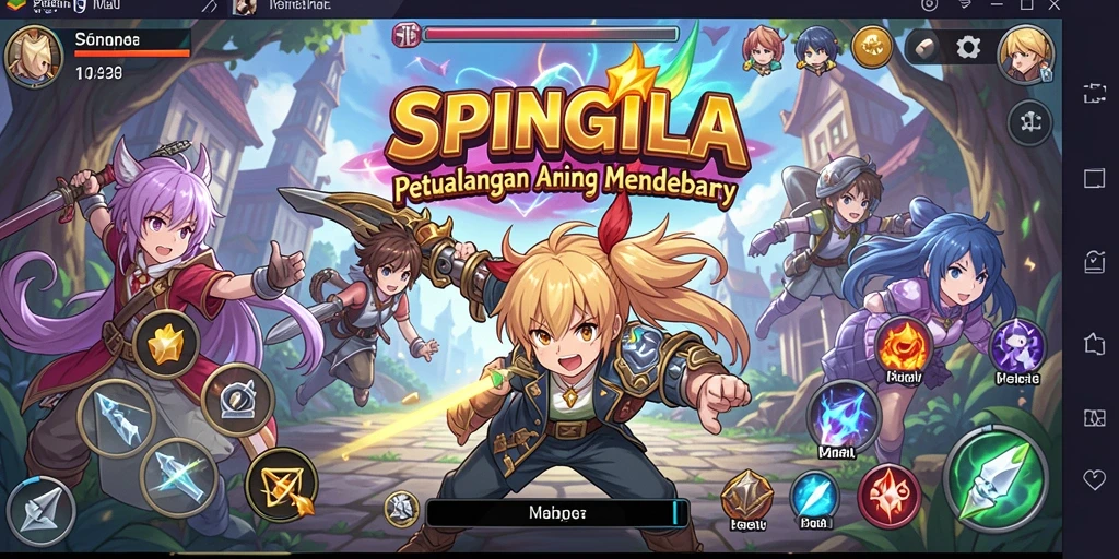 Screenshot menampilkan karakter anime dalam aksi bertempur di SPINGILA.