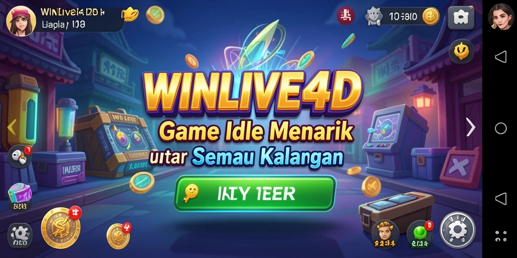 Tangkapan layar dari gameplay WINLIVE4D menunjukkan suasana permainan yang santai.